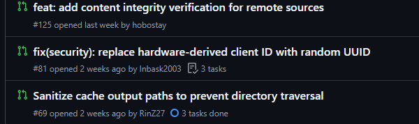 Three open security PRs on Context Hub with zero reviews
